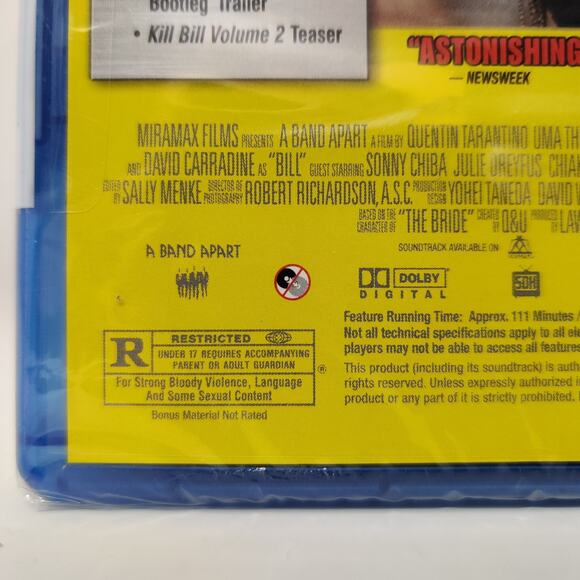 Kill Bill Vol. 1 (Blu-ray Disc, 2008) Quentin Tarantino Uma Thurman New Sealed - Picture 9 of 9